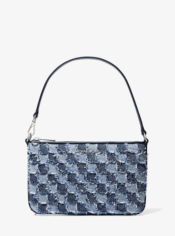 Michael Kors Jet Set Travel Small Patchwork Denim Convertible Wristlet Washed Denim - Preorder