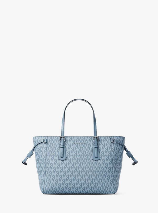 Michael Kors Voyager Extra-Small Signature Logo Tote Bag Denim - Preorder