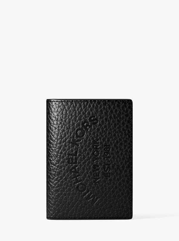 Michael Kors Cooper Pebbled Leather Bi-Fold Card Case Black - Preorder