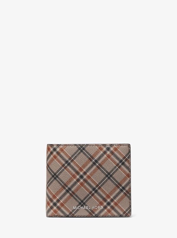 Michael Kors Cooper Plaid Print Wallet Mushroom - Preorder