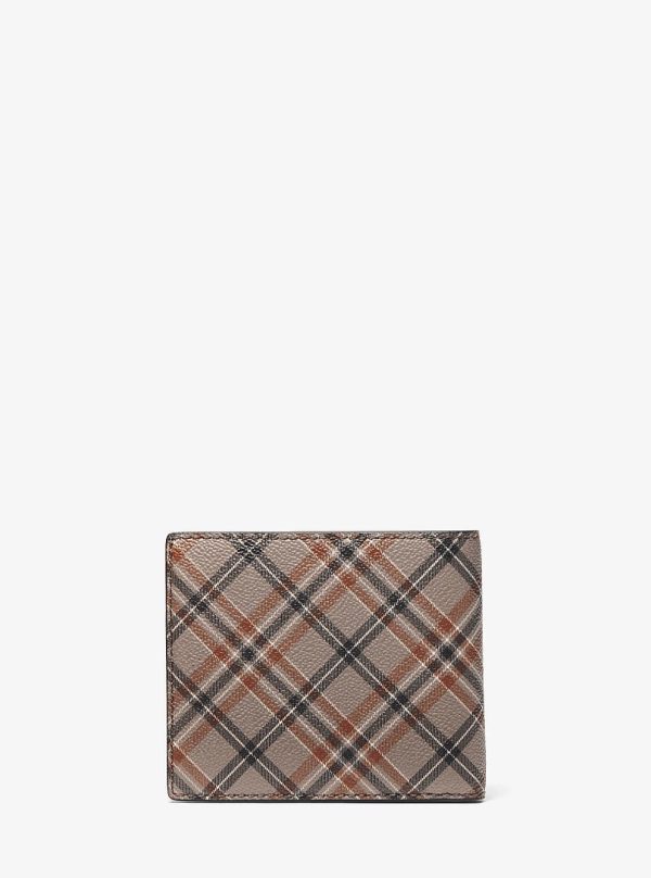 Michael Kors Cooper Plaid Print Wallet Mushroom - Preorder