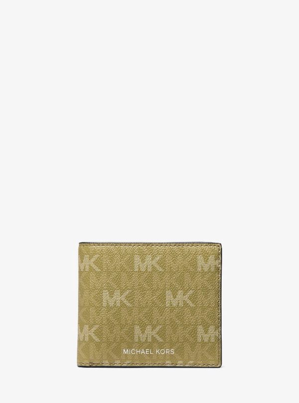 Michael Kors Cooper Printed Signature Logo Billfold Wallet Oregano - Preorder