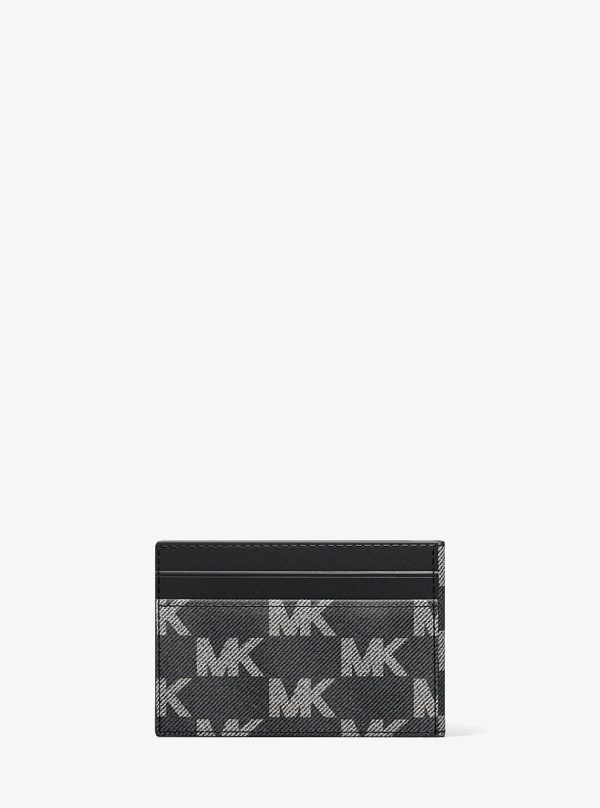 Michael Kors Cooper Medium Logo Jacquard Denim Wallet Black Wash - Preorder