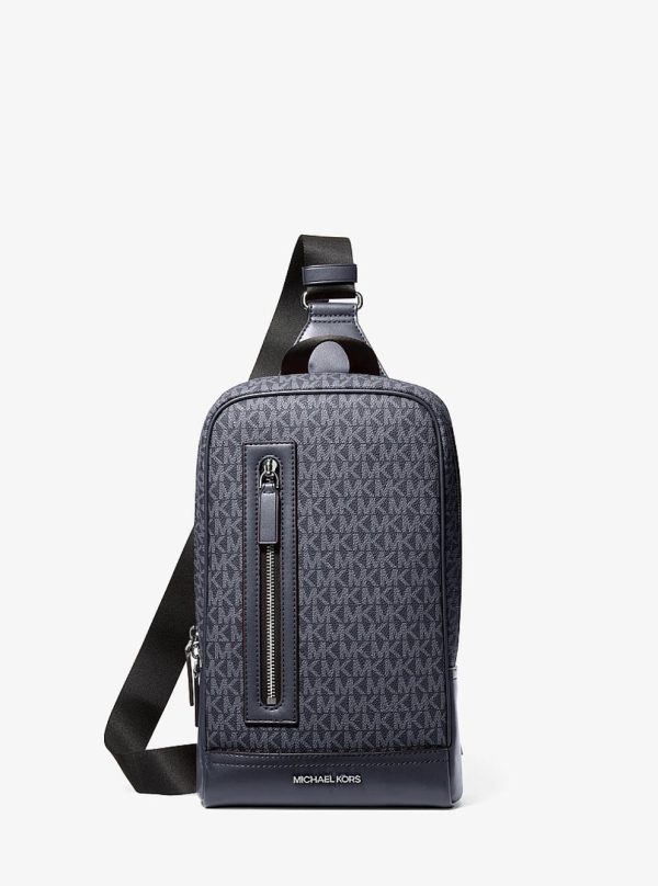 Michael Kors Cooper Signature Logo Sling Pack Admrl/plblue - Preorder