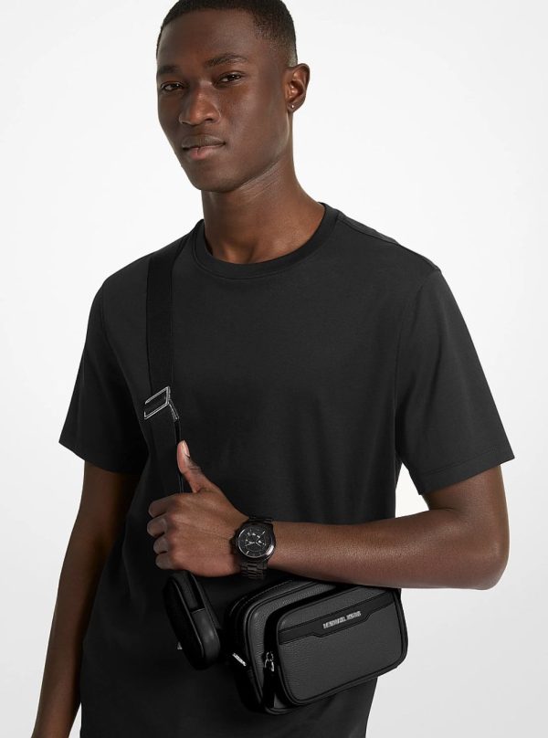 Michael Kors Cooper Pebbled Leather Camera Bag Black - Preorder
