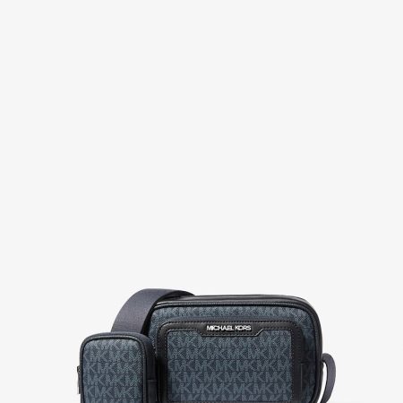 Michael Kors Cooper Signature Logo Camera Crossbody Bag With Pouch Admrl/plblue - Preorder