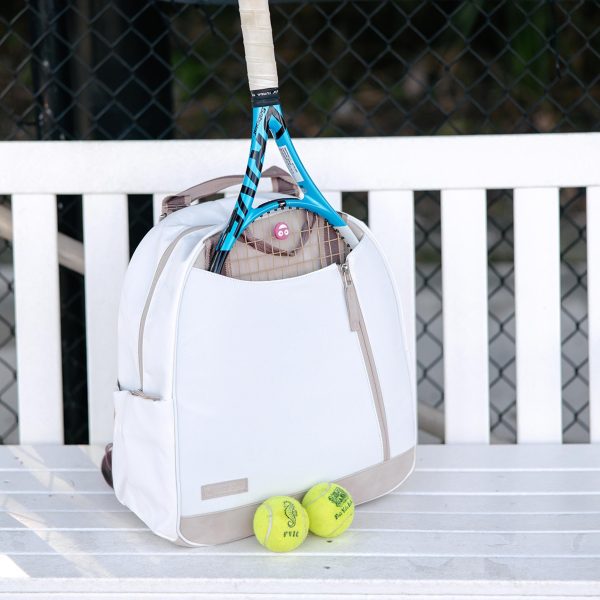 Doubletake Melbourne Tennis Backpack / Tote Dove White & Cashmere - Preorder