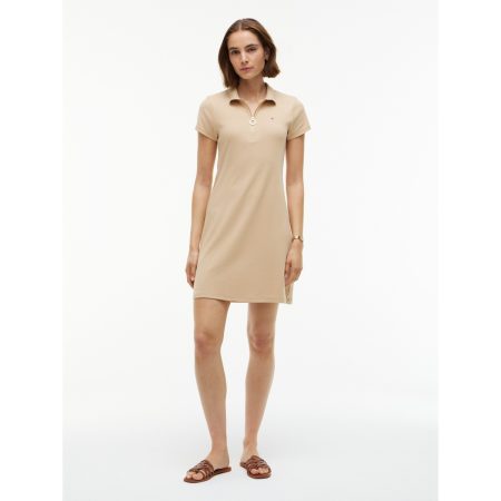 Tommy Hilfiger Zip Polo Dress in Clayed Pebble