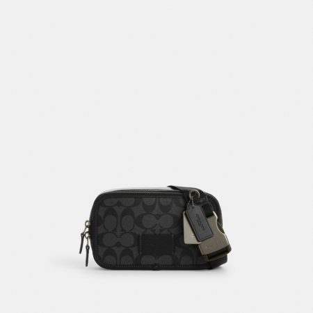 Coach Wyatt Belt Bag In Signature Canvas Gunmetal Charcoal Black CM106-QBMI5