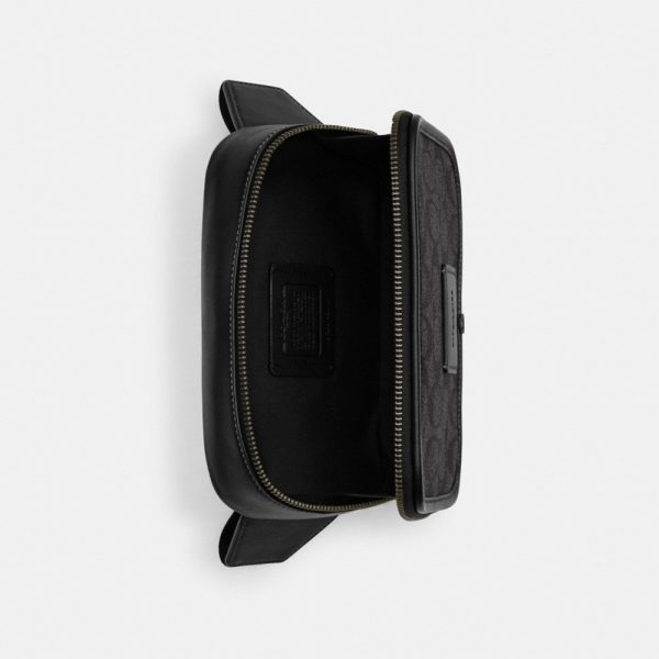 Coach Wyatt Belt Bag In Signature Canvas Gunmetal Charcoal Black CM106-QBMI5