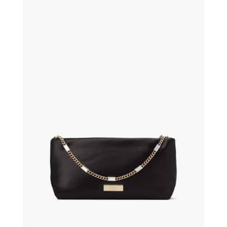 Kate Spade Anya Satin Shoulder Bag Black front