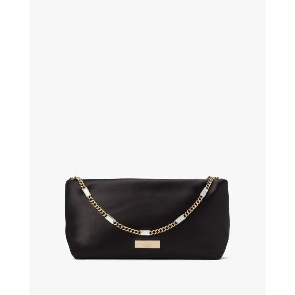 Kate Spade Anya Satin Shoulder Bag Black front