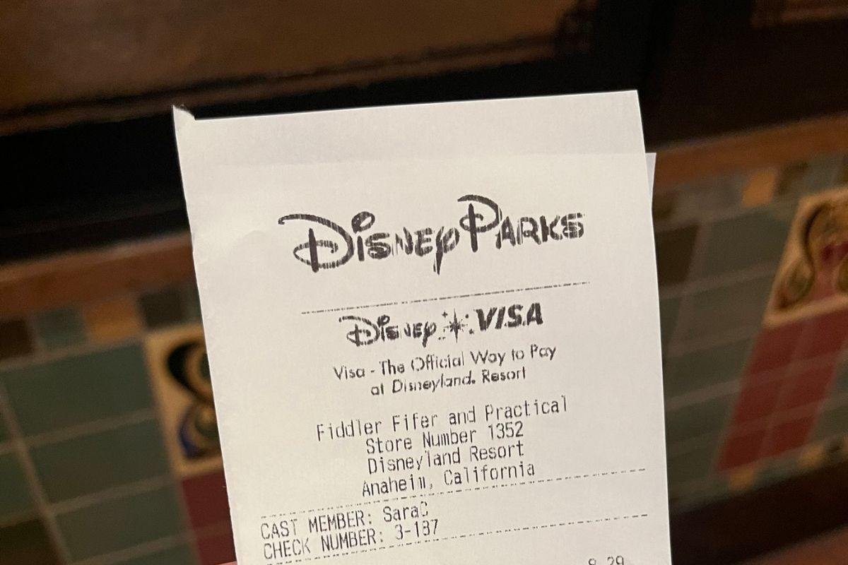 Amaboxly authentic Disney Parks store receipt example documentation