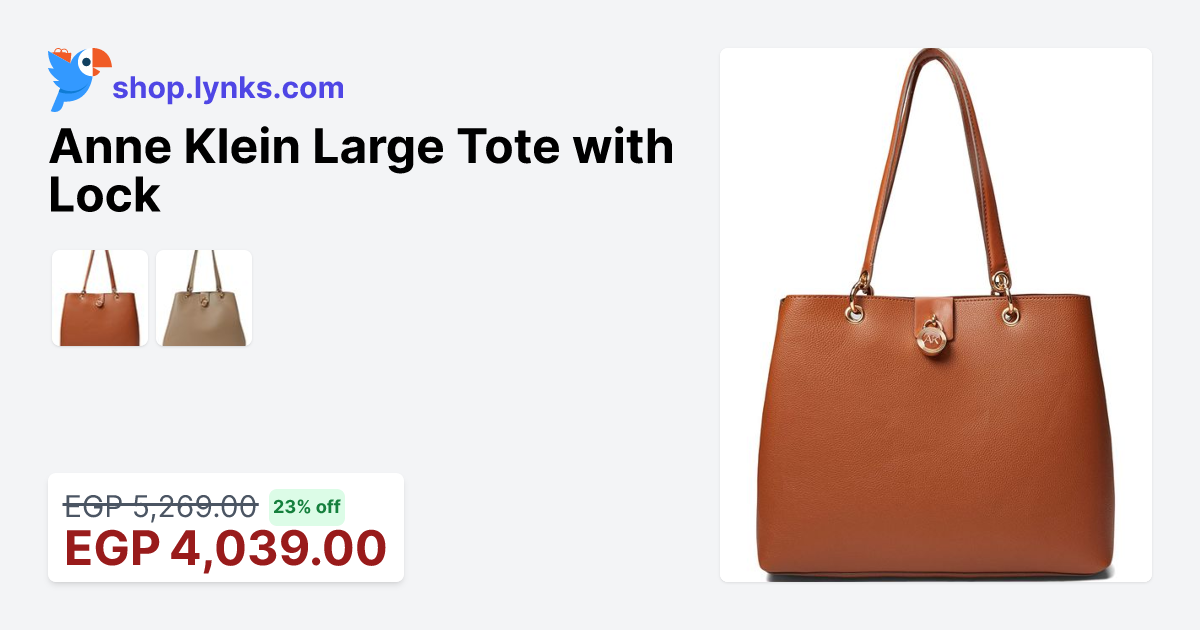 Anne Klein Embossed Logo Large Tote Bag with Lock Charm 2026