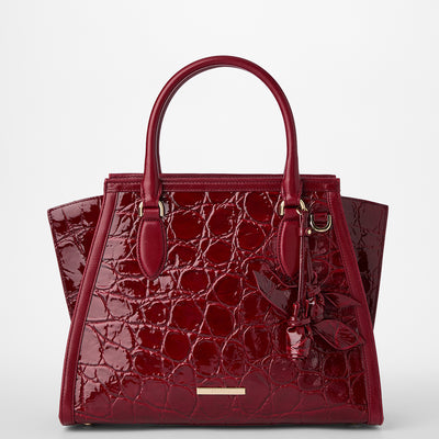 Brahmin Priscilla Satchel Volcanic Red structured handbag 2026
