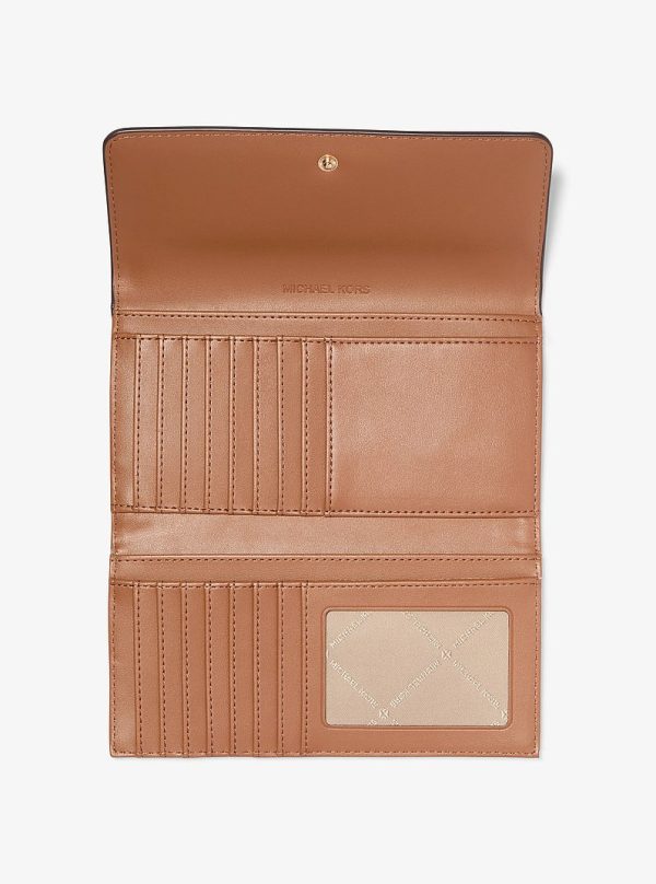 Michael Kors Jet Set Large Logo Trifold Wallet Brown interior