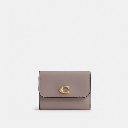 Coach Essential Card Holder Wallet In Colorblock in Brass/Ash Multi