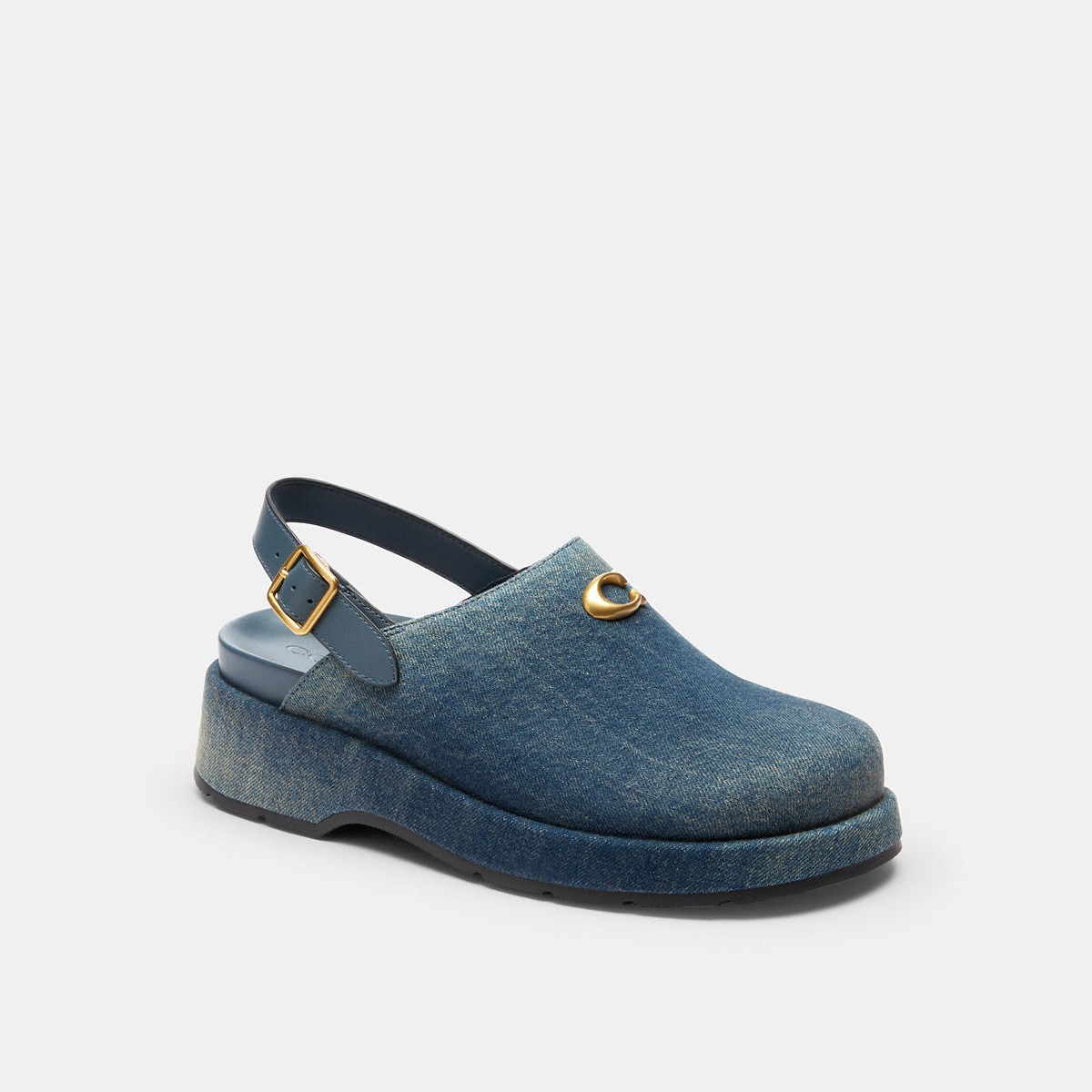 Coach Sculpted C Platform Clog In Loved Denim - Preorder