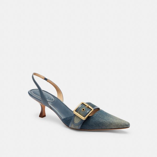 Coach Margot Slingback In Loved Denim - Preorder