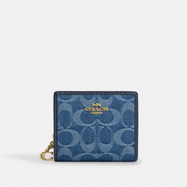 Coach Snap Wallet In Signature Denim - Preorder