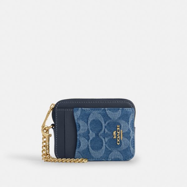 Coach Zip Card Case In Signature Denim - Preorder
