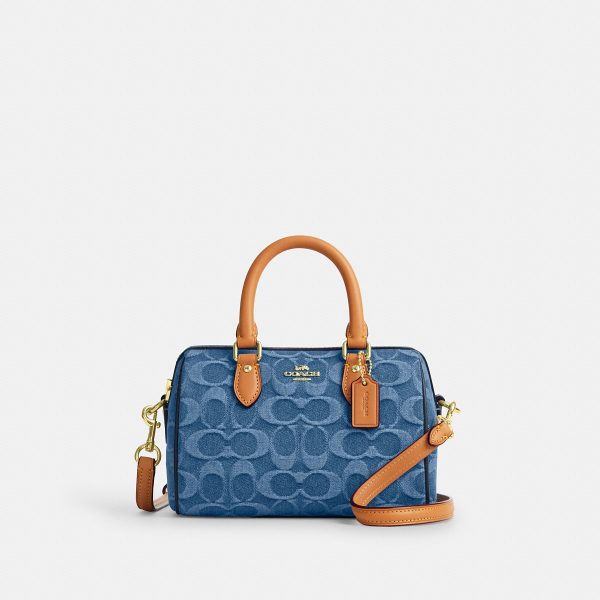 Coach Mini Rowan Crossbody Bag In Signature Denim - Preorder