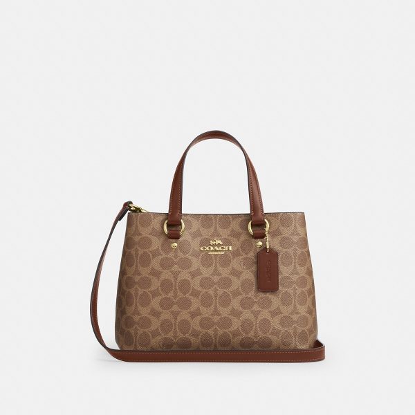 Coach CET31 Station Carryall in Brass/Tan/Brown front view