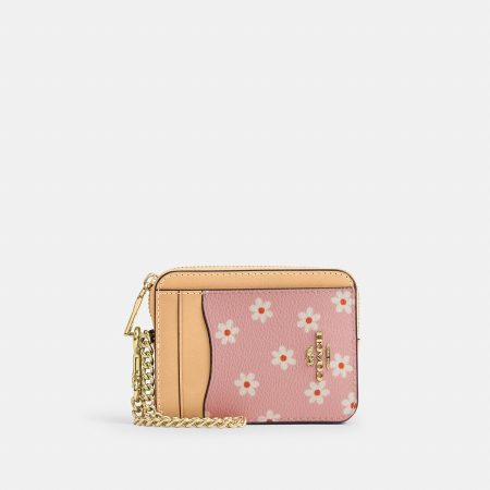 Coach Zip Card Case With Floral Print - Preorder