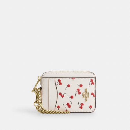 Coach Zip Card Case With Cherry Print - Preorder