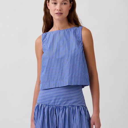 Gap Poplin Boatneck Shell Tank Top