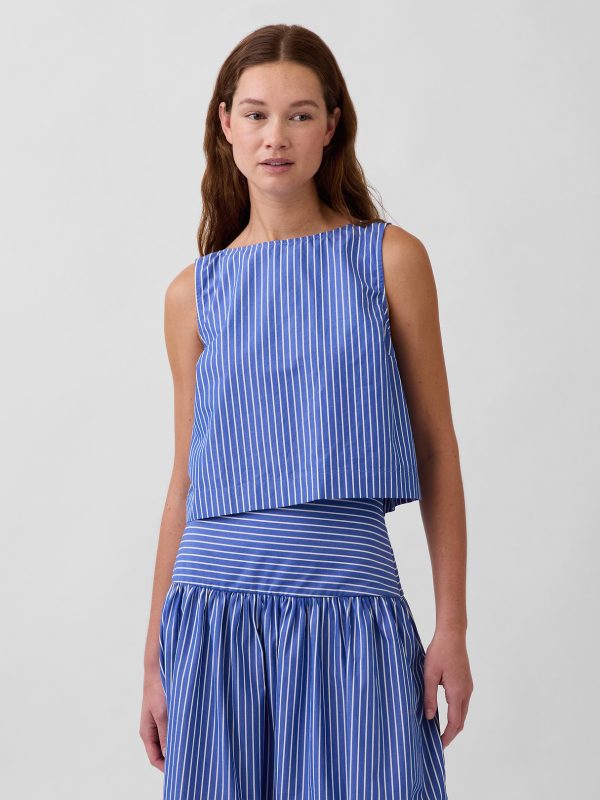 Gap Poplin Boatneck Shell Tank Top