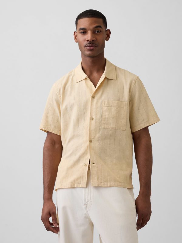 Gap Dobby Relaxed Straight-Hem Shirt