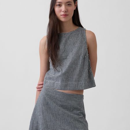 Gap Linen-Blend Crop Shell Tank Top