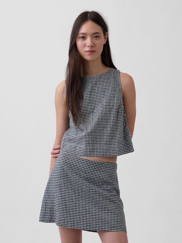 Gap Linen-Blend Crop Shell Tank Top