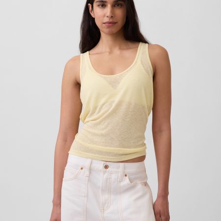Gap Linen-Blend Tank Top