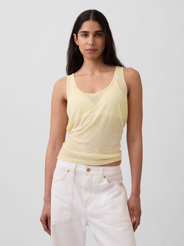 Gap Linen-Blend Tank Top