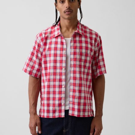 Gap Linen-Cotton Relaxed Straight-Hem Shirt
