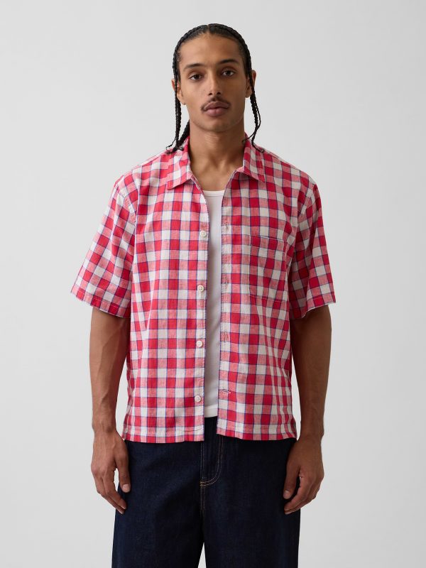 Gap Linen-Cotton Relaxed Straight-Hem Shirt