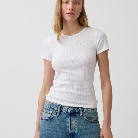 Gap Pointelle Crewneck T-Shirt