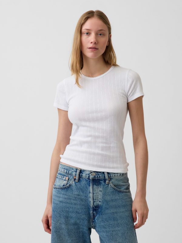 Gap Pointelle Crewneck T-Shirt