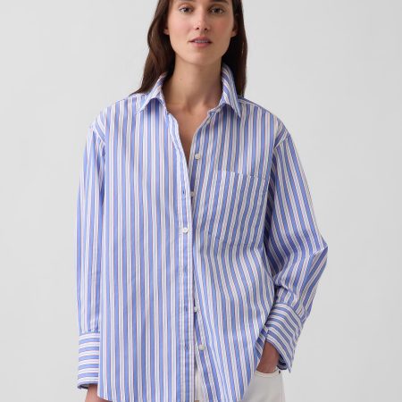 Gap Organic Cotton Poplin Stripe Big Shirt