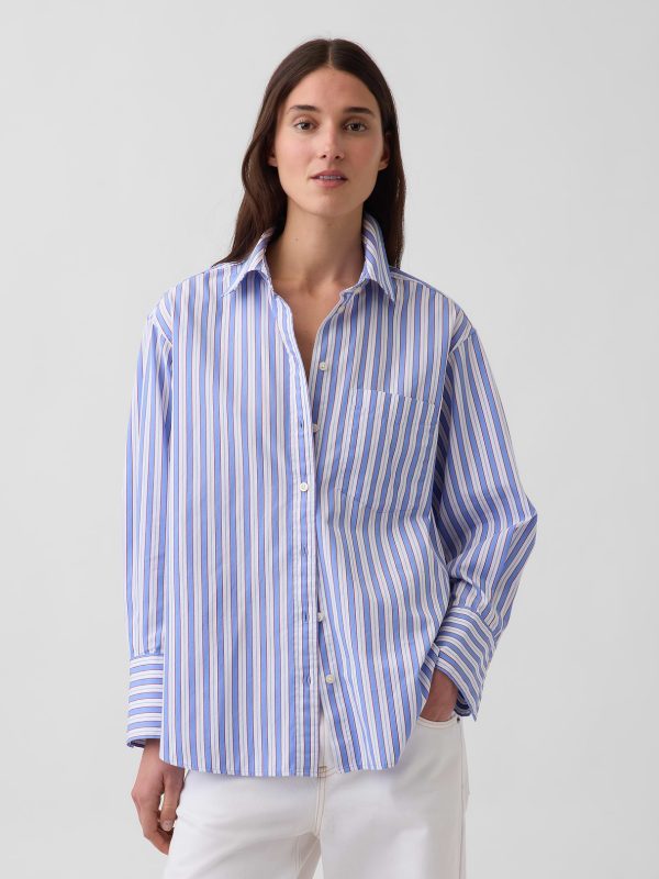 Gap Organic Cotton Poplin Stripe Big Shirt