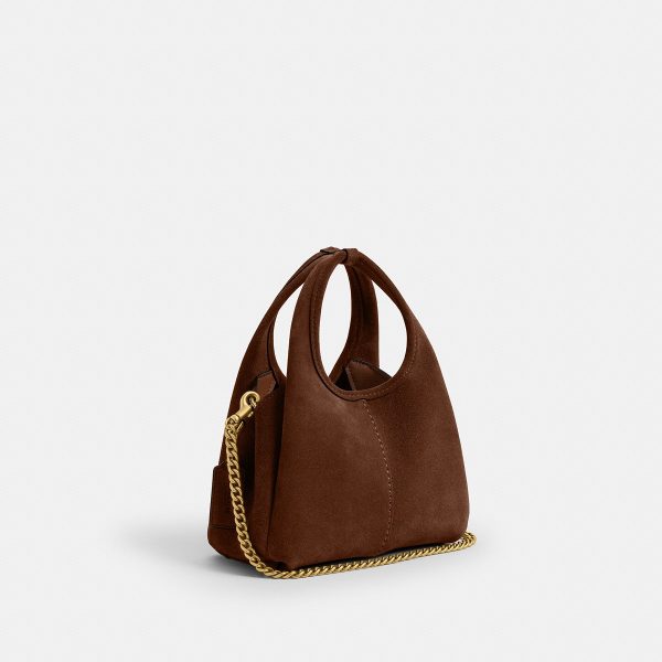 Coach Lana Shoulder Bag 19 Brass/Warm Brown angle view with chain strap