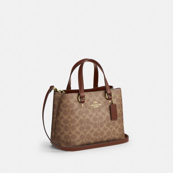 Coach CET31 Station Carryall in Brass/Tan/Brown angled view