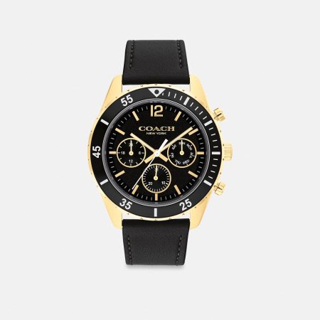 Coach Cole CS633-BLK watch in Black, front view