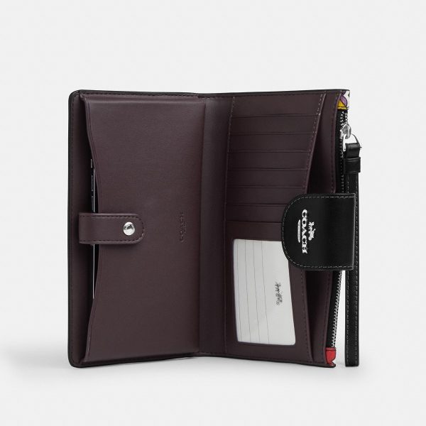 Coach Tech Phone Wallet With Heart Bolt Print Silver/Black Multi - Ready Stock Malaysia official Coach image a8