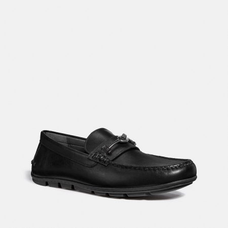 Coach Mott Driver Black Leather Loafer Size US 9D - FG2984 BLK