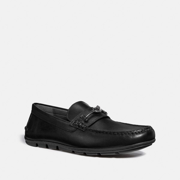 Coach Mott Driver Black Leather Loafer Size US 9D - FG2984 BLK
