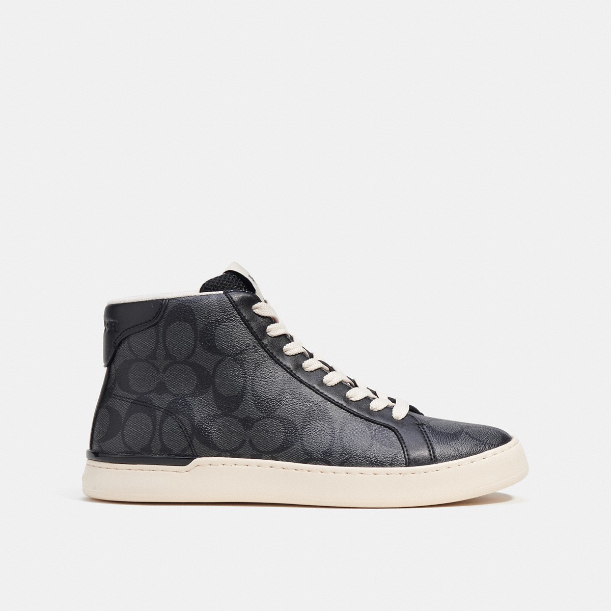 Coach Clip High Top Sneaker Charcoal Black side view - G5385 CQBK