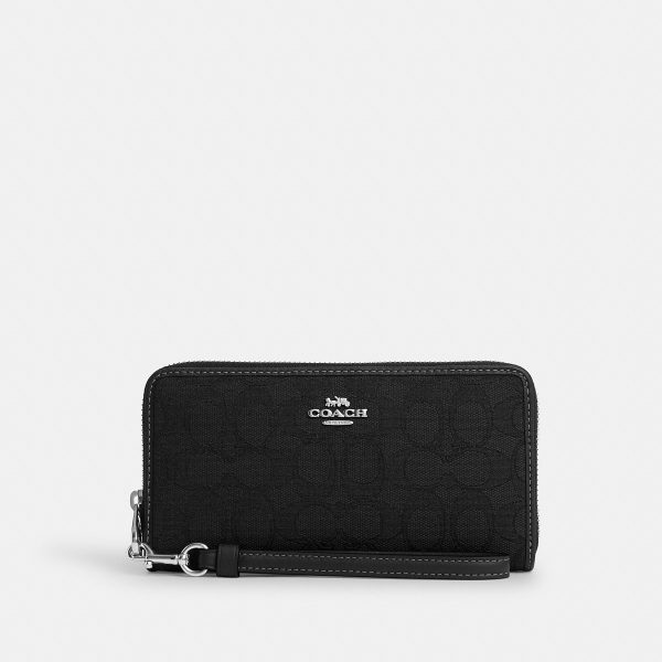 Coach Long Zip Around Wallet In Signature Jacquard - Preorder